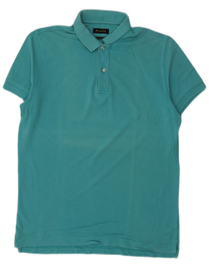 Massimo Dutti Herren Poloshirt Mittelblau