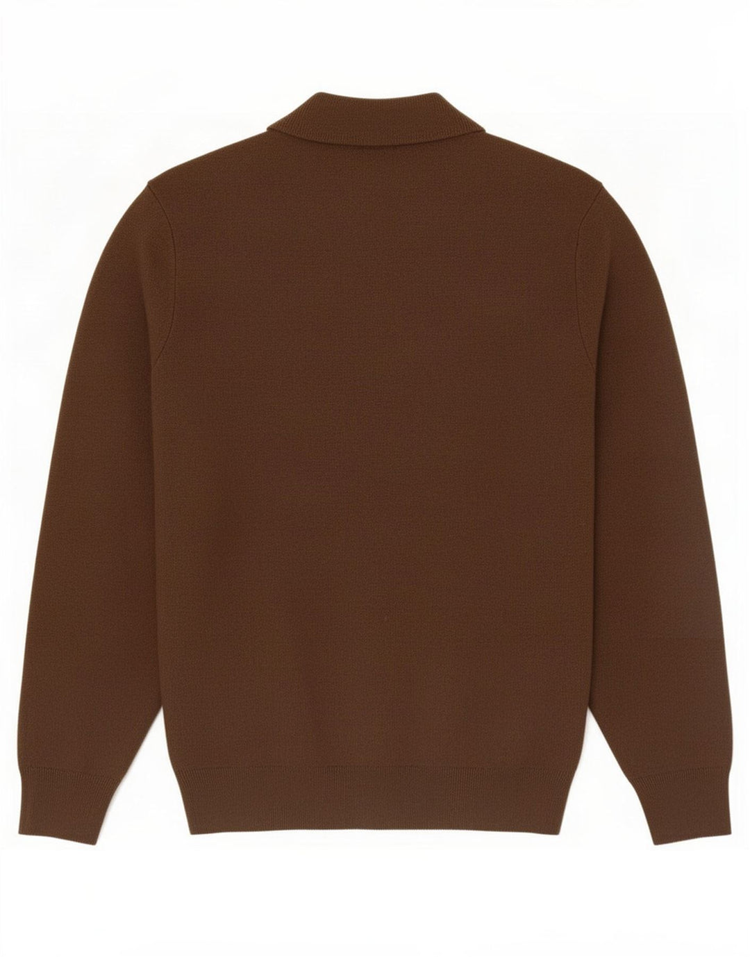 Zara Herren-Pullover mit Reißverschluss am Hals, mittelbraune Baumwolle