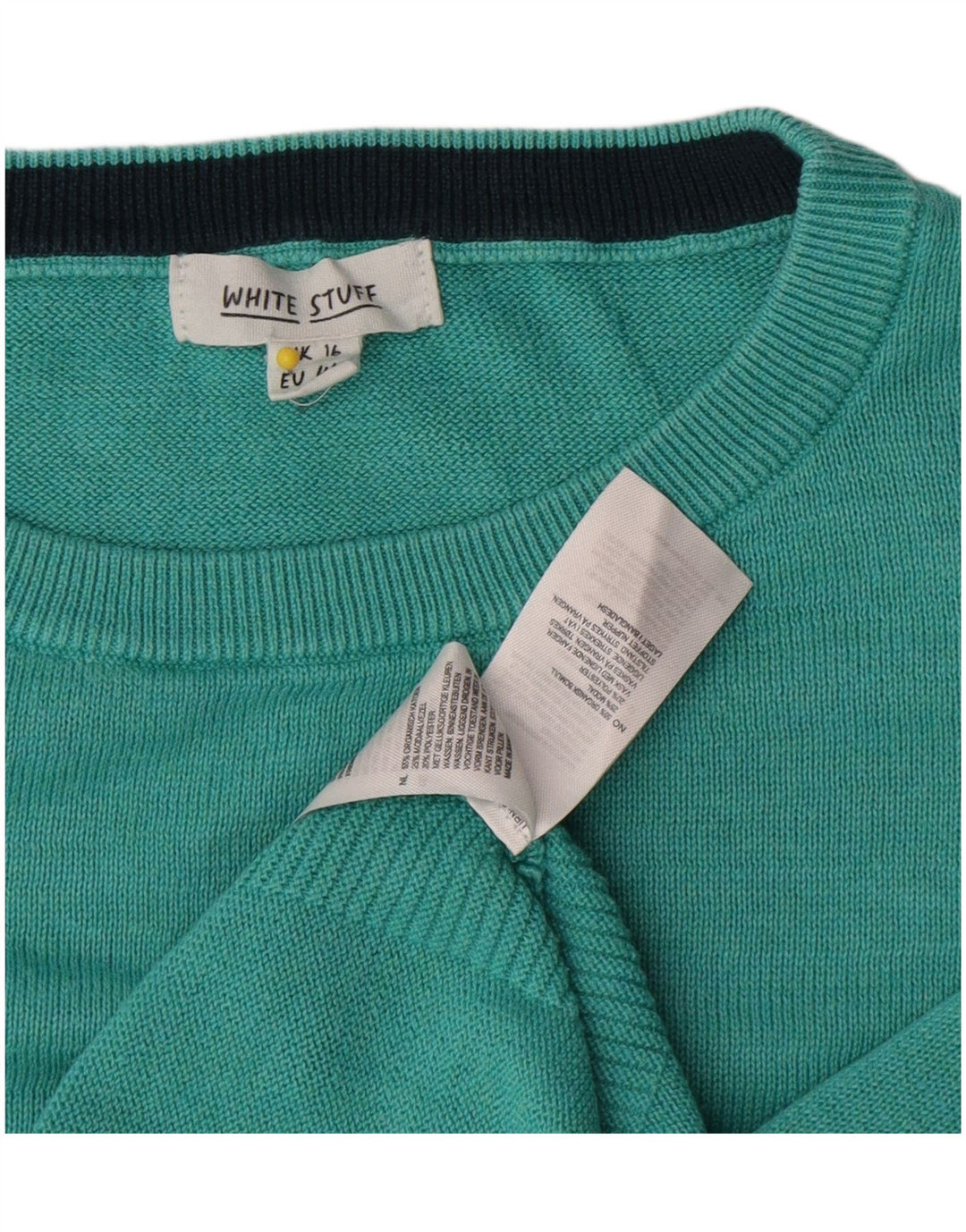 White Stuff Damen-Pullover, übergroß, U-Boot-Ausschnitt, Gr. 40, Größe L, Türkis