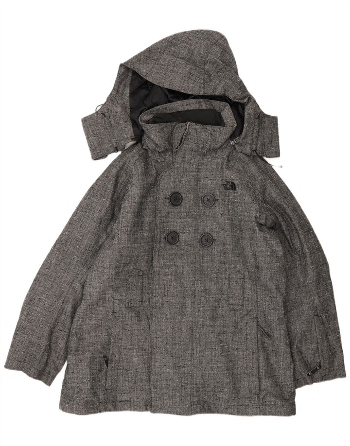 The North Face Damen Bomberjacke mit Kapuze, UK 16, Größe L, grau, Fischgrätenmuster