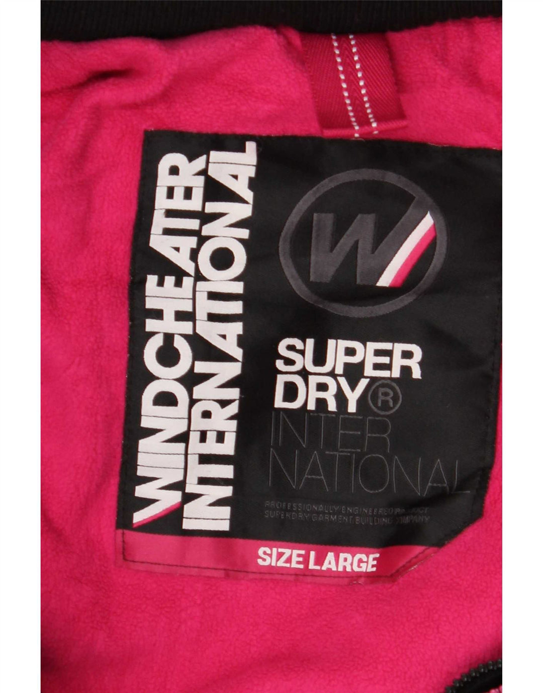 Superdry Damen Windcheater Graphic Windjacke UK 16 Large Schwarz