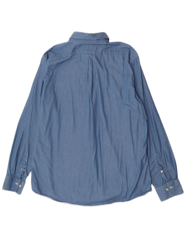 Ralph Lauren Herrenhemd Größe 44 17 1/2 XL Blaue Baumwolle