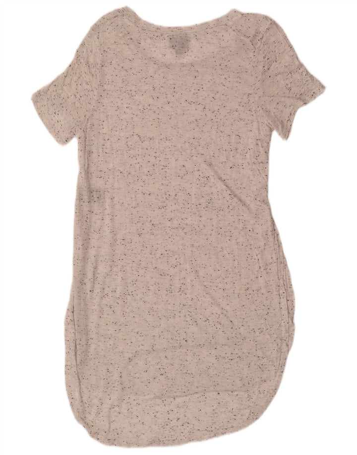 MOSSIMO Damen T-Shirt-Kleid UK 12 Mittelweiß gefleckter Rayon