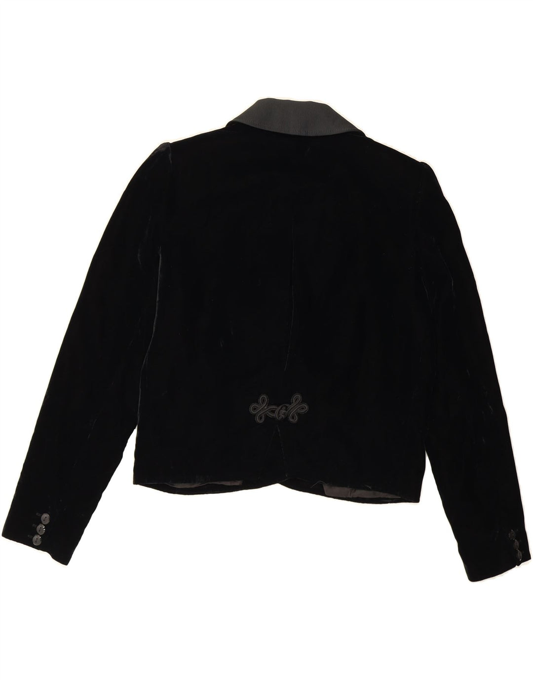 VALENTINO Damen Crop Zweireiher Blazer Jacke IT 42 Mittelschwarz