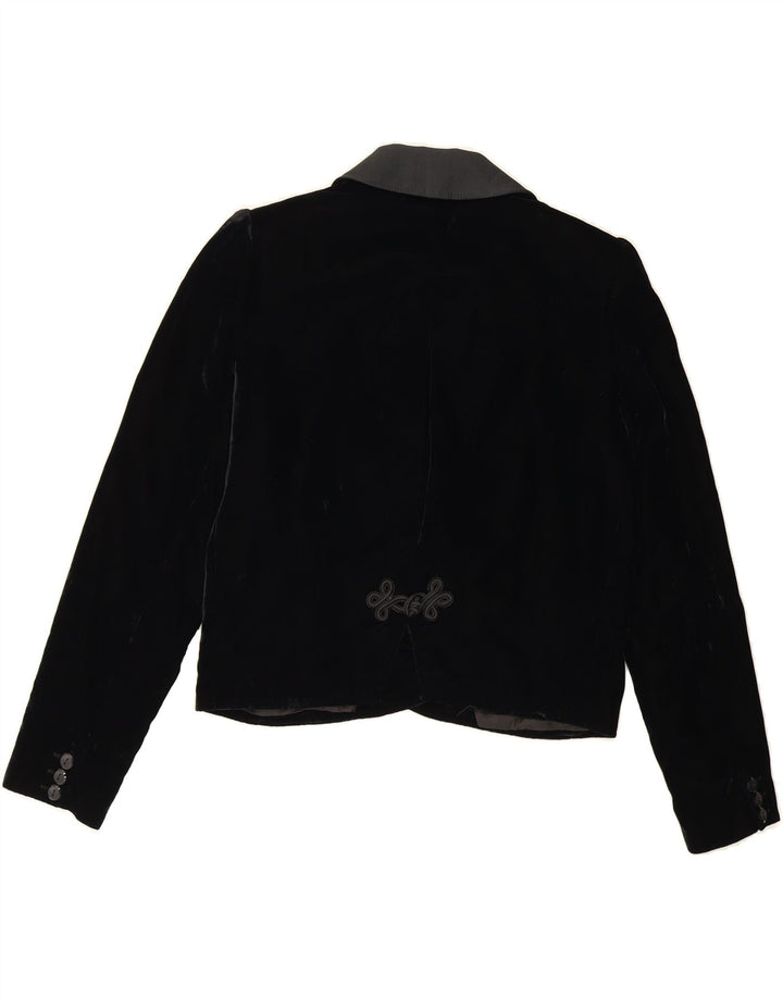 VALENTINO Damen Crop Zweireiher Blazer Jacke IT 42 Mittelschwarz