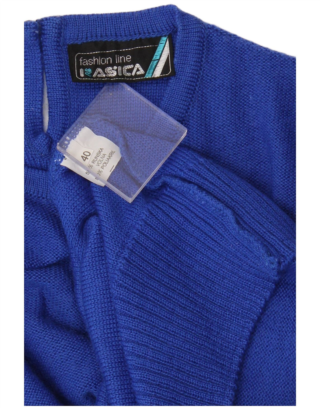 VINTAGE Womens Crew Neck Jumper Sweater IT 40 Small Blue Cotton