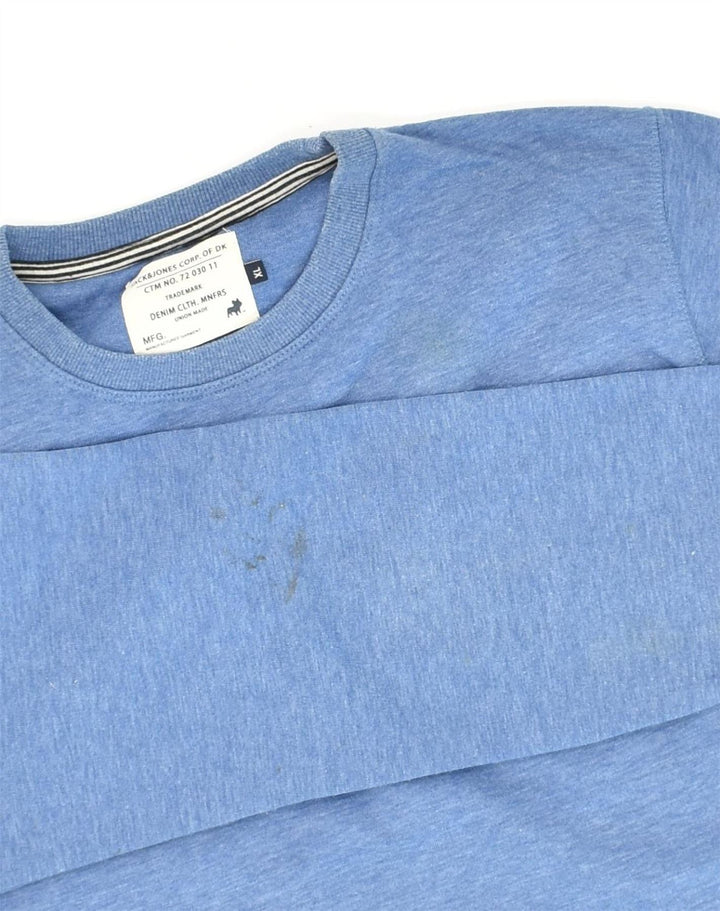JACK & JONES Mens Sweatshirt Jumper XL Blue Cotton | Vintage Jack & Jones | Thrift | Second-Hand Jack & Jones | Used Clothing | Messina Hembry 