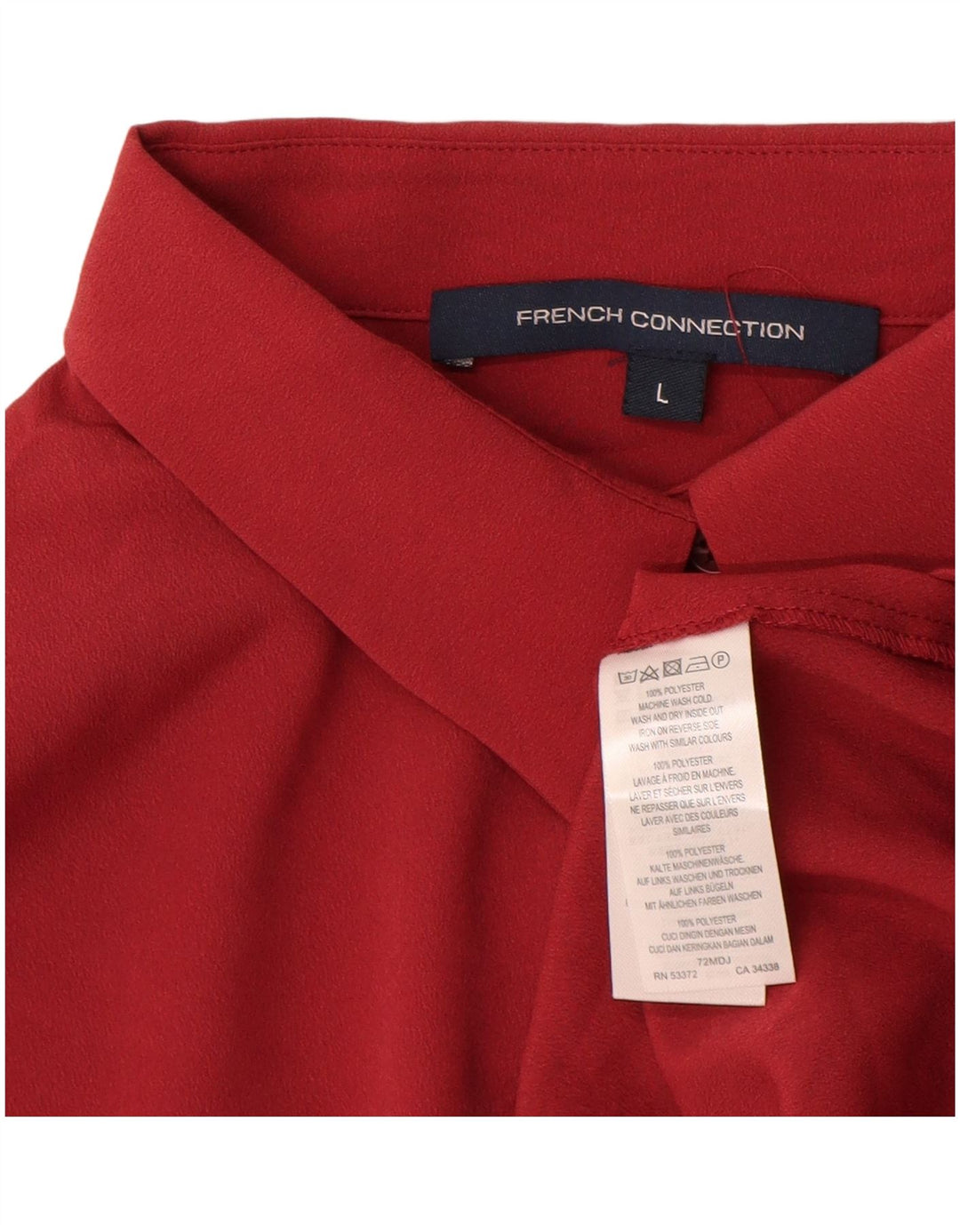French Connection Damen-Kurzarm-Hemdbluse, Gr. 40, Größe L, Rot