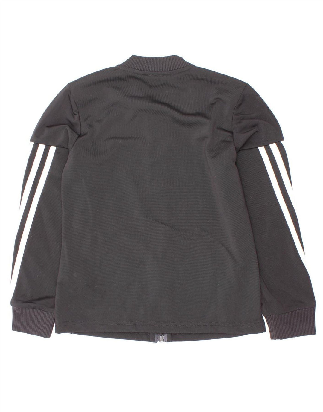 Adidas Mädchen-Trainingsanzug-Top-Jacke, 7–8 Jahre, schwarzes Nadelstreifen-Polyester