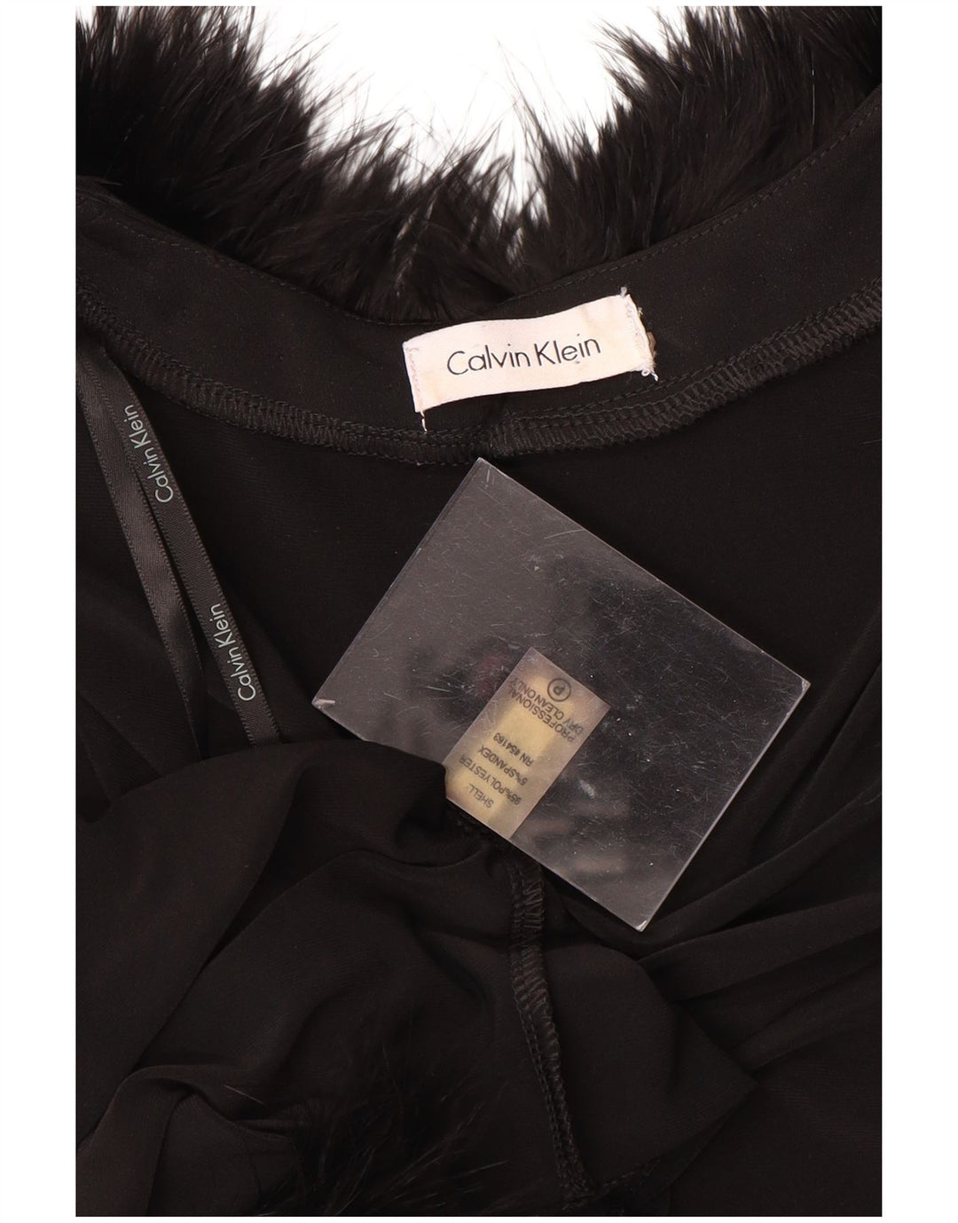 CALVIN KLEIN Damen Bolero-Oberteil mit 3/4-Ärmeln, UK-Größe 14, Größe L, Schwarz, Polyester