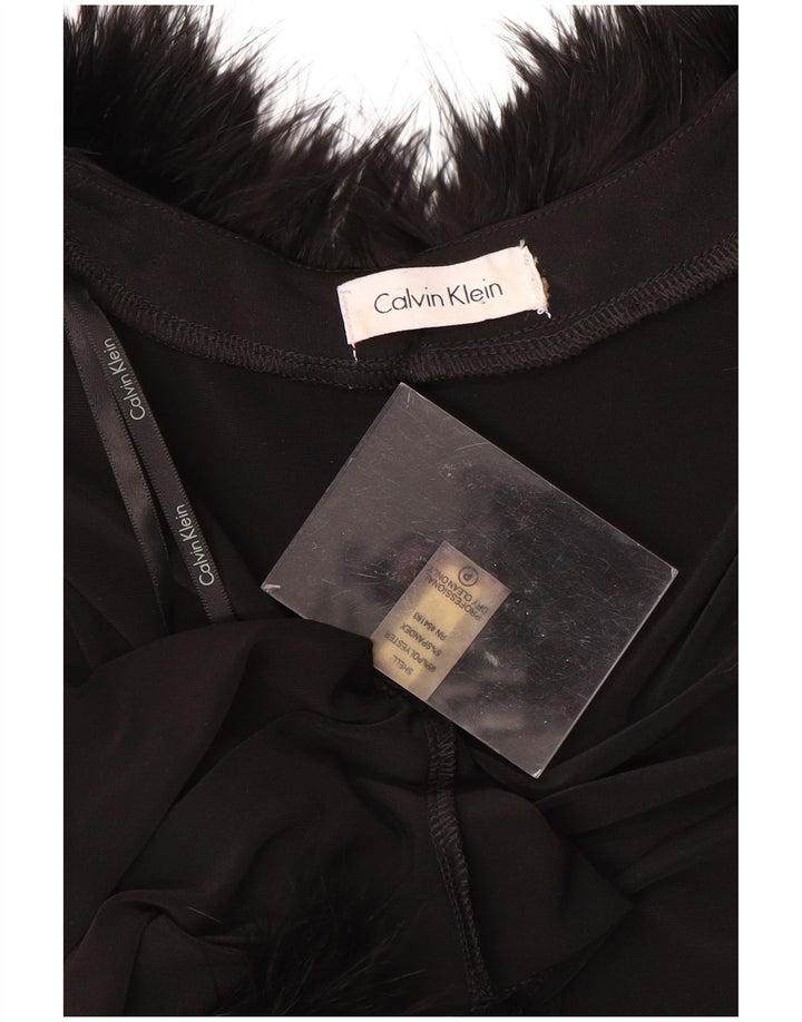 CALVIN KLEIN Damen Bolero-Oberteil mit 3/4-Ärmeln, UK-Größe 14, Größe L, Schwarz, Polyester