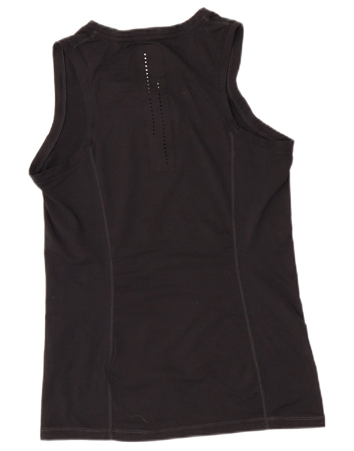 Nike Damen Dri Fit Grafik-Weste-Oberteil UK 12 Mittelschwarzes Polyester