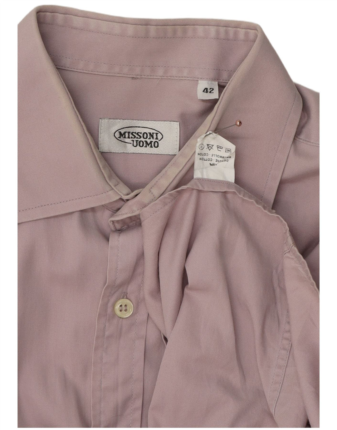 Missoni Herrenhemd Größe 42 Large Lila Baumwolle