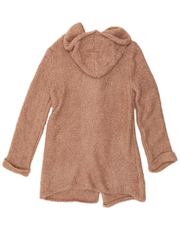 Zara Mädchen-Strickjacke mit Kapuze, lang geschnitten, 13–14 Jahre, braun gefleckt