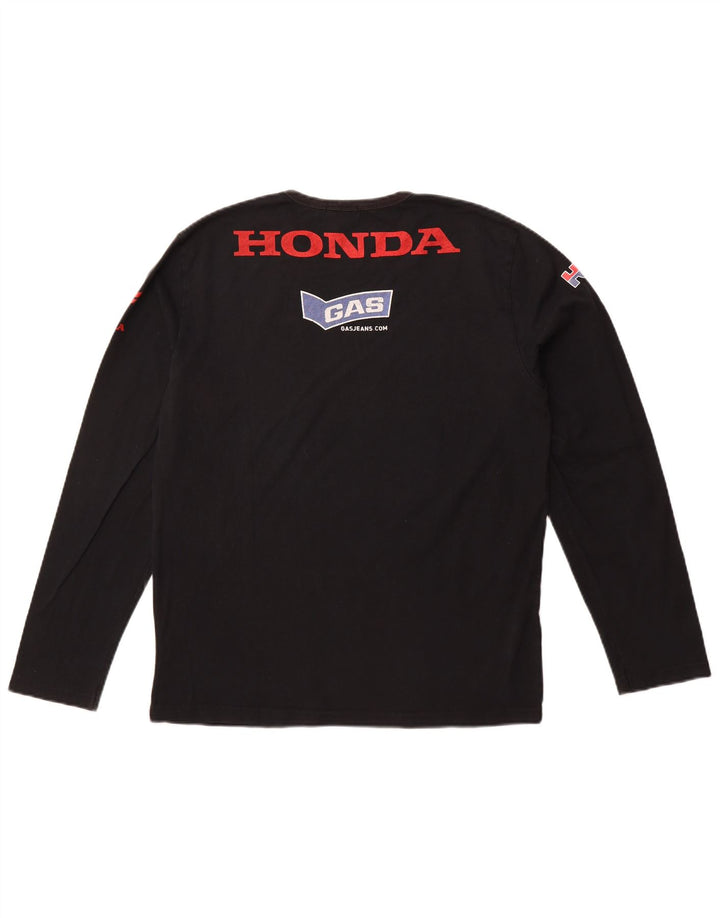 GAS Herren Honda Racing Graphic Top Langarm Medium Schwarz