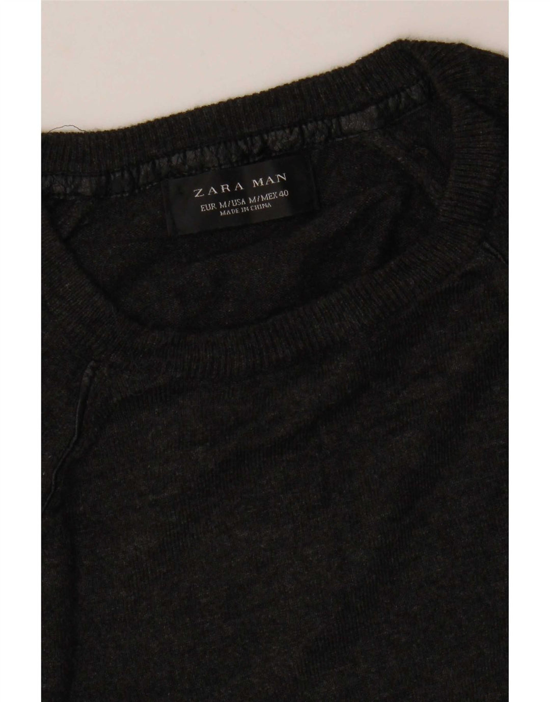 Zara Herren-Pullover mit Rundhalsausschnitt, mittelgrau