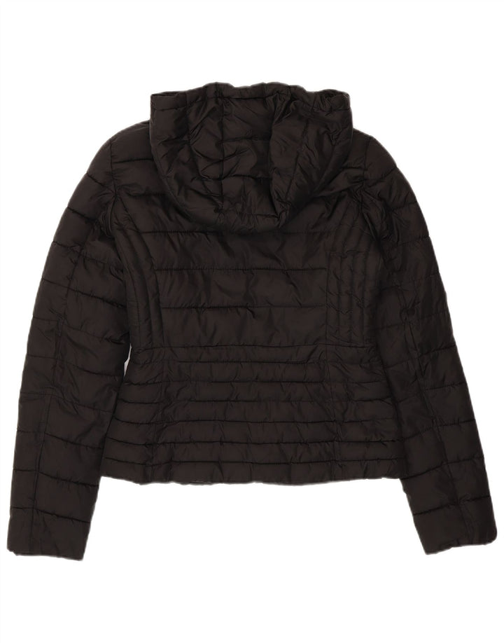 Zara Damen-Kapuzenjacke, wattiert, Gr. 10, Größe S, Schwarz, Polyester