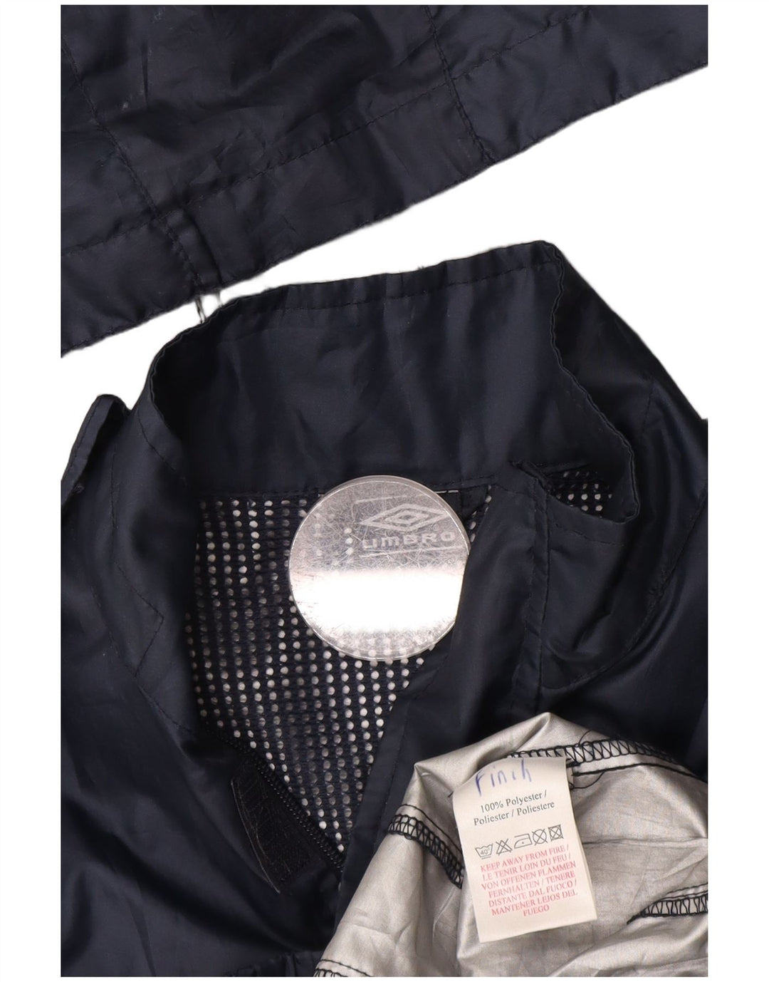 UMBRO Jungen-Kapuzenpullover-Regenjacke, 7–8 Jahre, marineblaues Polyester