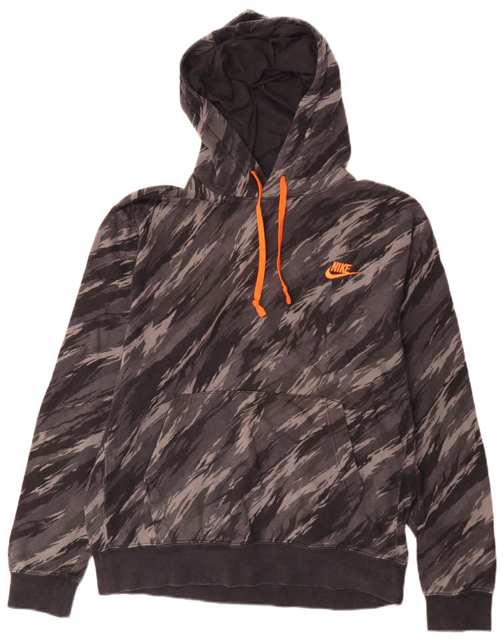 Nike Herren Kapuzenpullover aus mittelgrauer Camouflage-Baumwolle