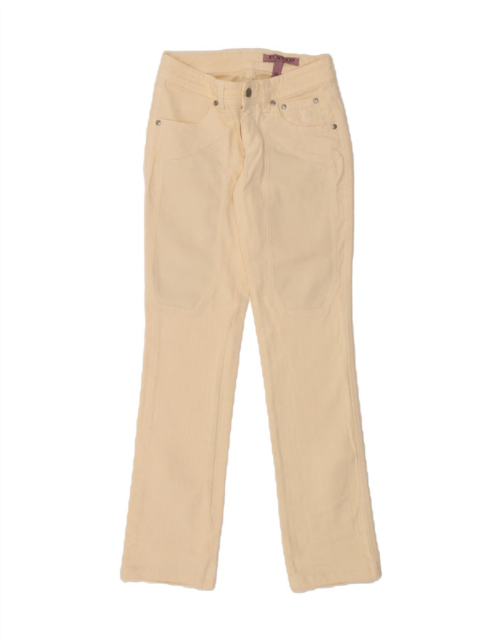 JECKERSON Womens Straight Jeans W25 L31 Beige Cotton Vintage Jeckerson and Second-Hand Jeckerson from Messina Hembry 
