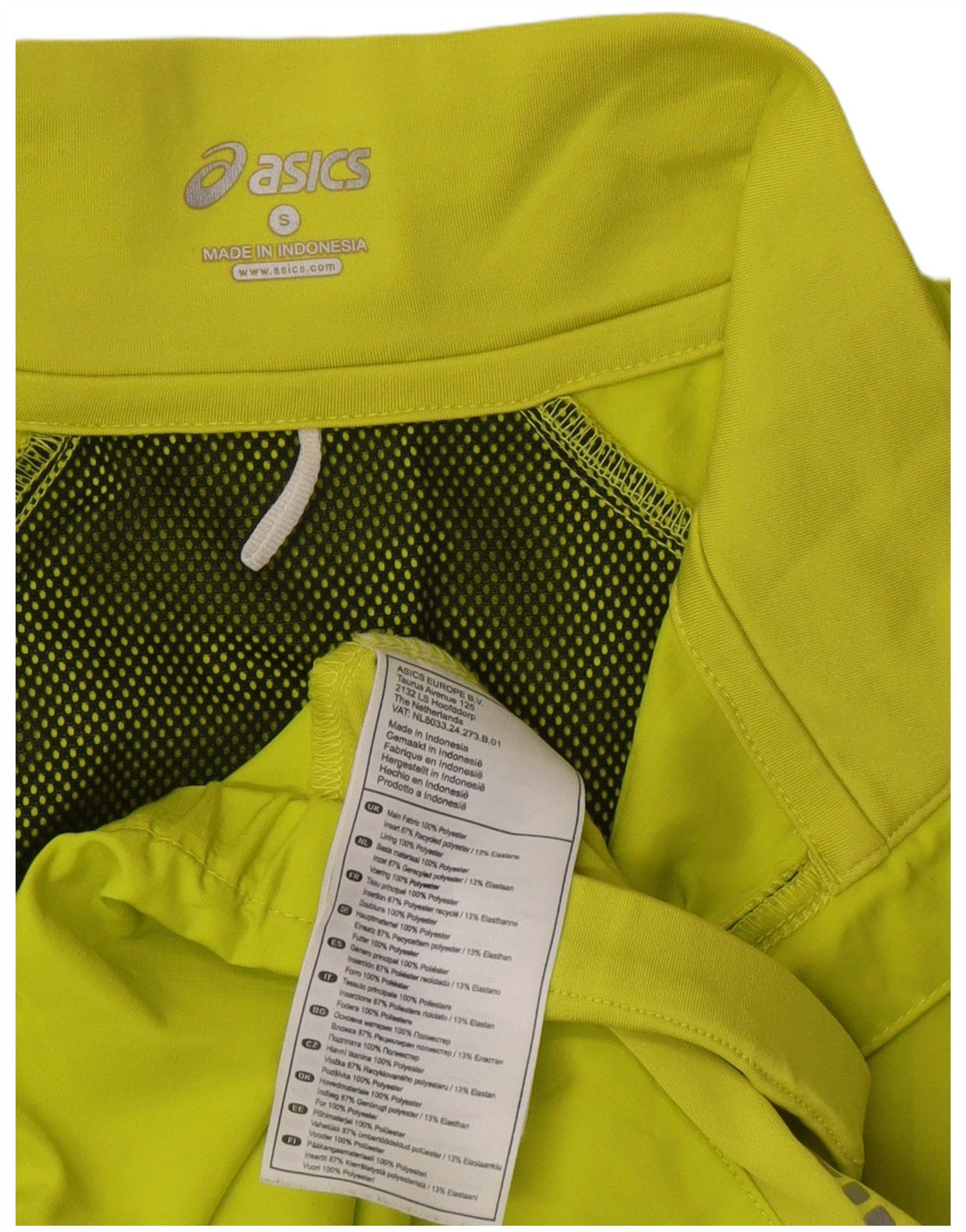 Asics Herren-Trainingsanzug, Top-Jacke, klein, grünes Polyester
