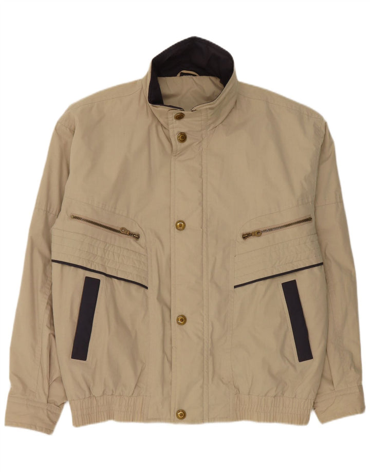 Vintage Herren Bomberjacke UK 42 XL Beige Colourblock Polyester