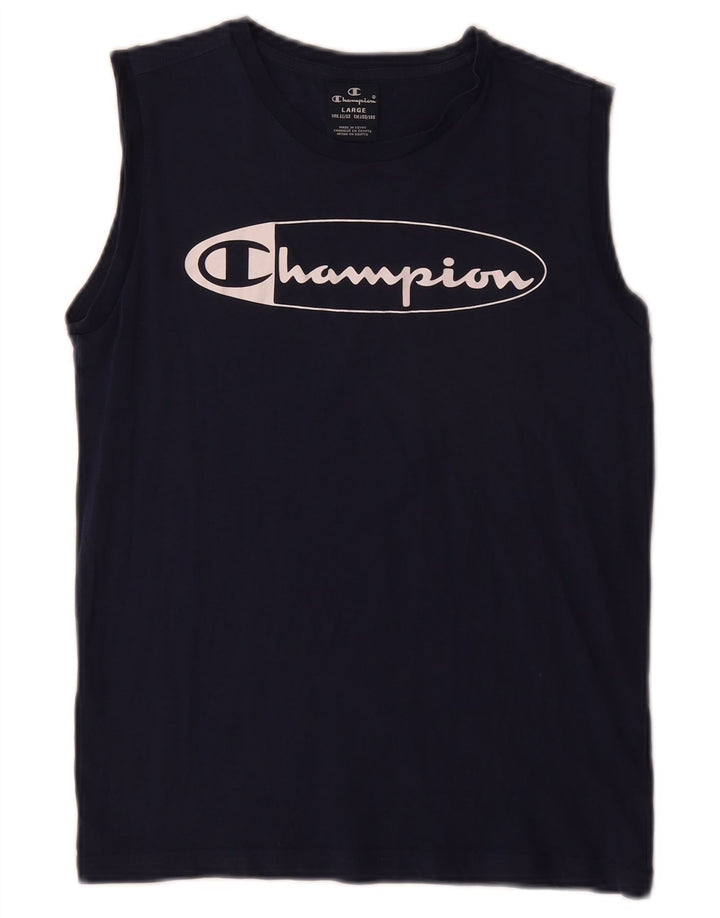 Champion Tanktop mit Grafik für Jungen, 11–12 Jahre, Größe L, Marineblau