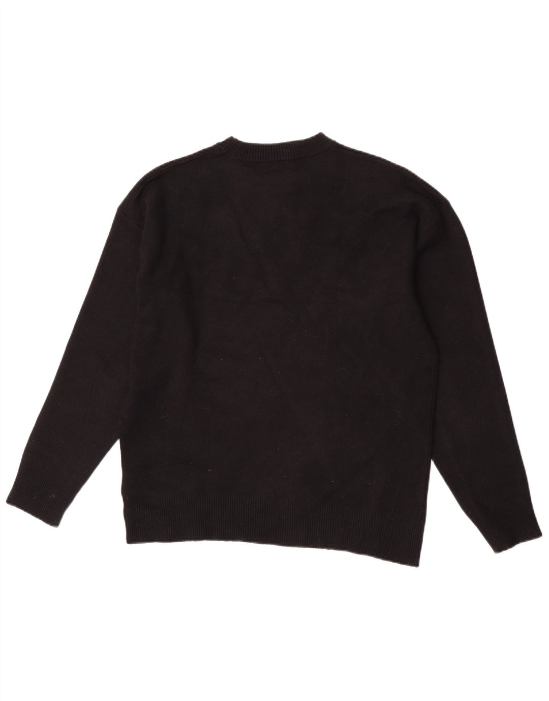 Zara Herren-Pullover mit Rundhalsausschnitt, mittlere schwarze Viskose