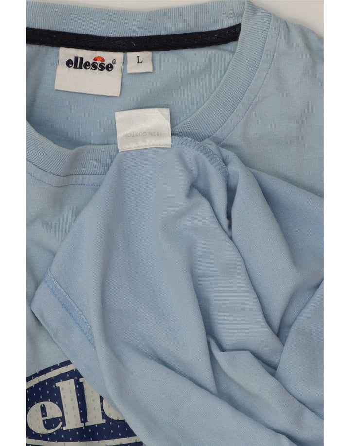 Ellesse Herren-T-Shirt mit Grafik, groß, aus blauer Baumwolle