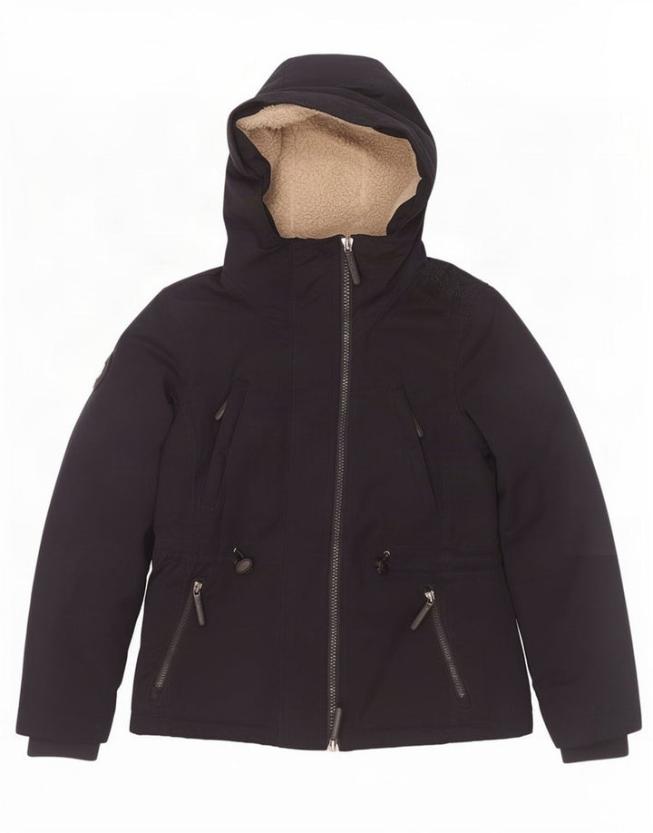 Superdry Damen Windparka Hooded Windjacke UK 14 Medium Marineblau