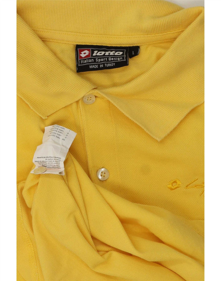 Lotto Herren-Poloshirt, groß, gelbe Baumwolle