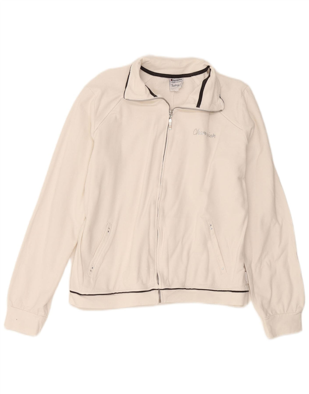 Champion Damen-Trainingsanzugoberteil, UK 18, XL, weiße Baumwolle