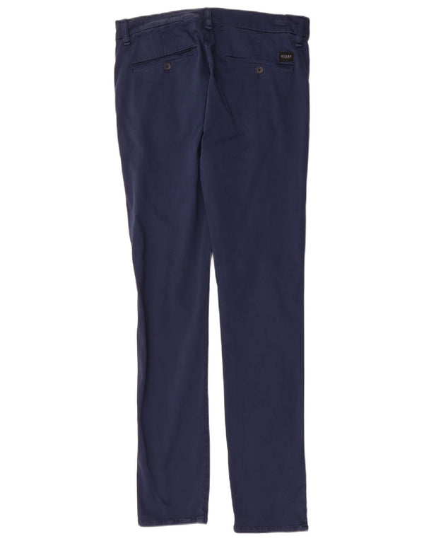 GUESS Damen Daniel Super Skinny Chinohose W31 L32 Marineblaue Baumwolle