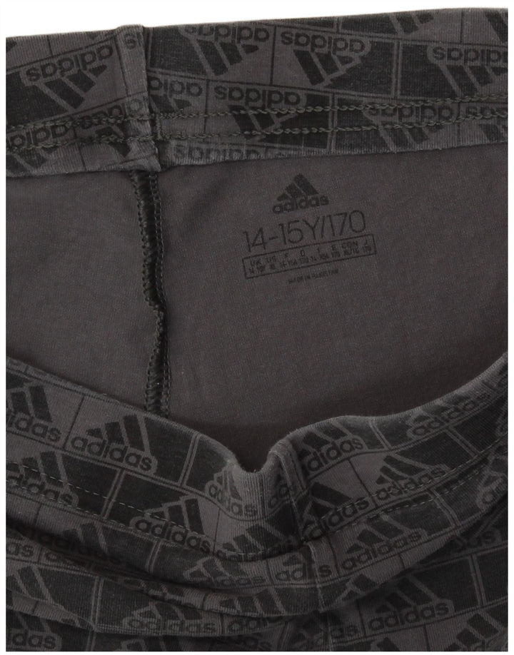 Adidas Mädchen-Grafik-Leggings, 14–15 Jahre, Grau