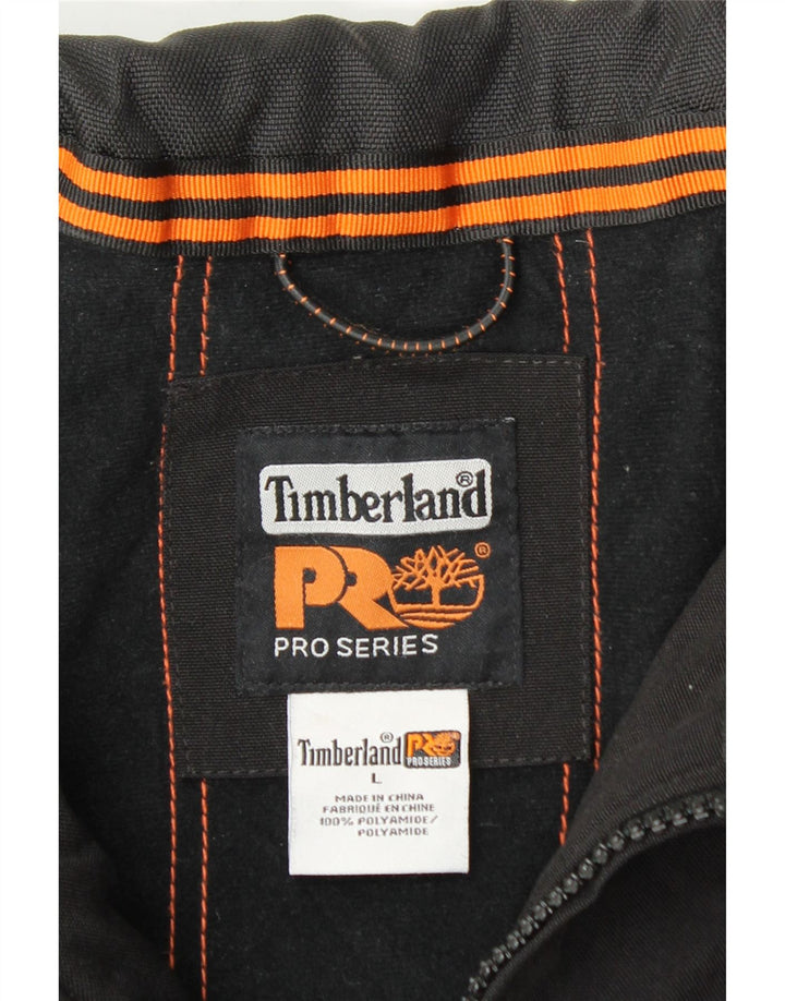 Timberland Herren-Windbreaker-Jacke, UK 40, groß, schwarzes Colourblock-Polyester