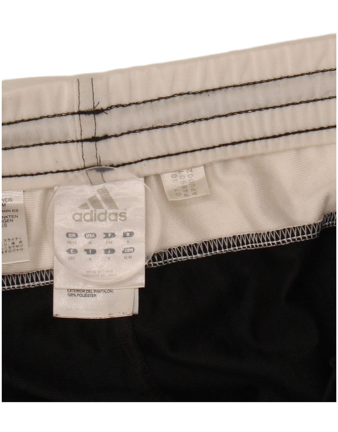 Adidas Herren-Trainingshose UK 40/42 Mittelschwarzes Colourblock-Polyester