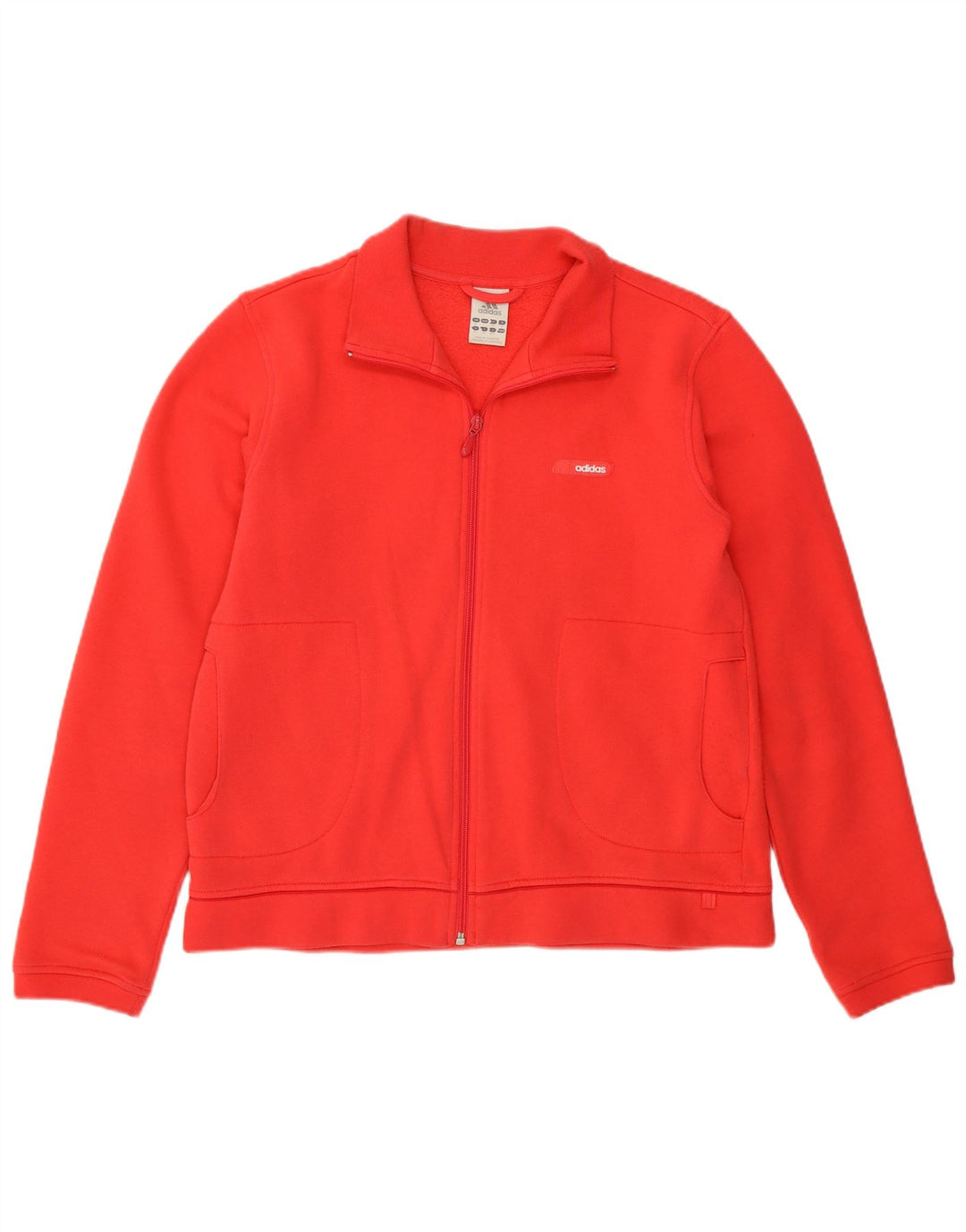 Adidas Damen Trainingsanzug Top Jacke UK 16 Große rote Baumwolle