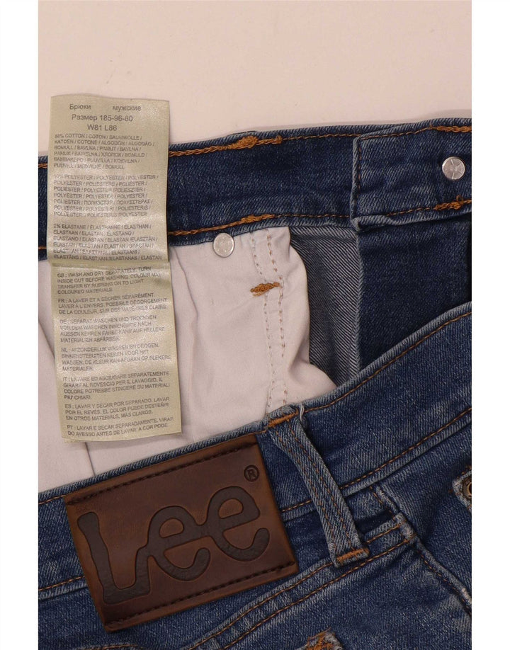 Lee Herren Regular Straight Jeans W32 L34 Blaue Baumwolle