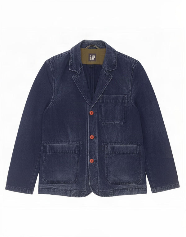 Gap Herren-Denim-Blazer mit 3 Knöpfen, UK-Größe 38, mittelmarineblau, Baumwolle