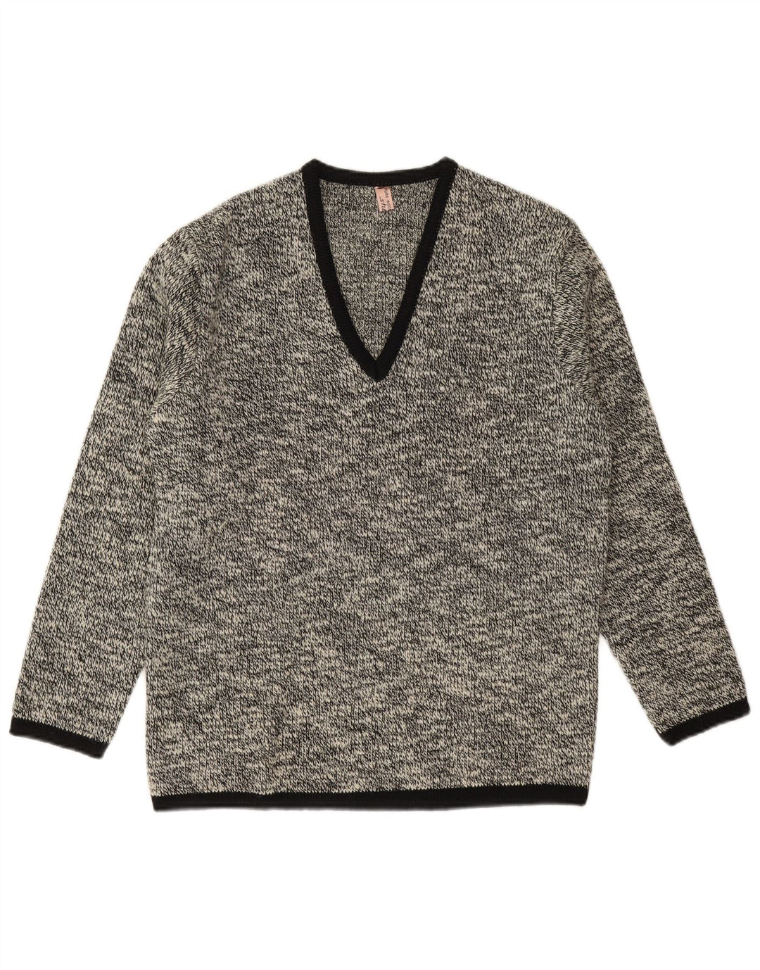 Shetland Herren-Pullover mit V-Ausschnitt, klein, marineblau gefleckte Schurwolle