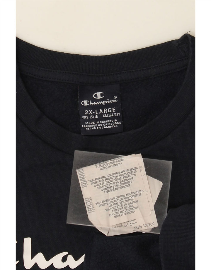 Champion Jungen-Sweatshirt mit Grafik, 15–16 Jahre, 2XL, Marineblau, Baumwolle