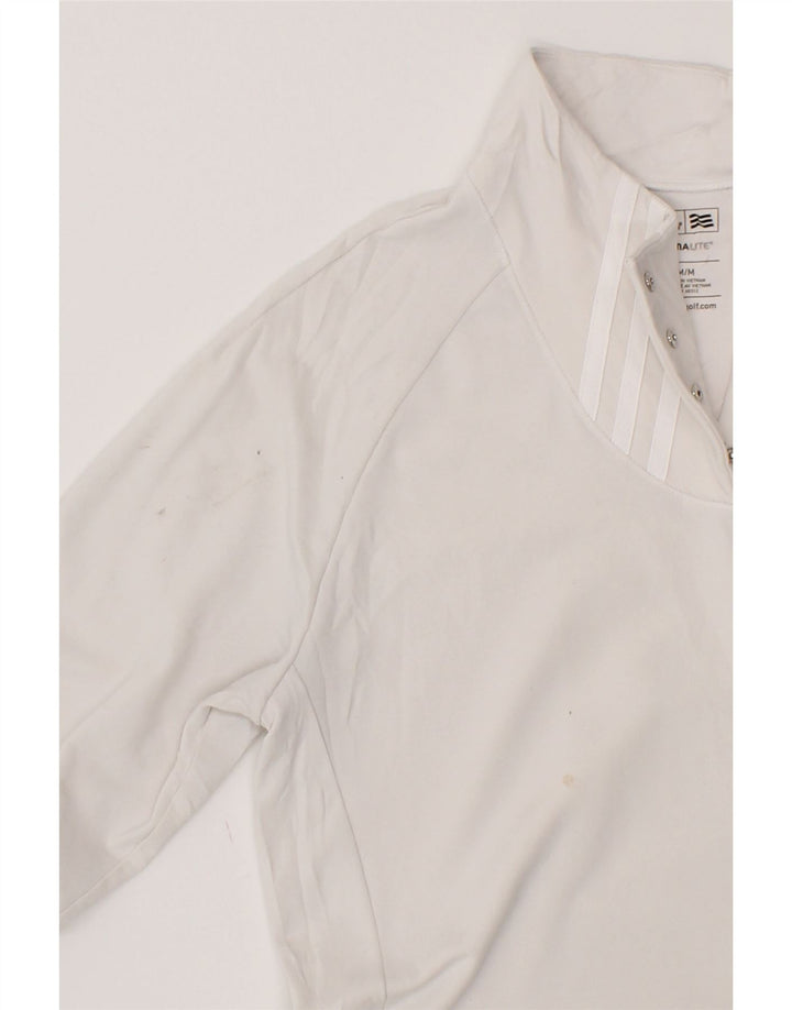 ADIDAS Womens Climalite Pullover Tracksuit Top UK 12 Medium White Vintage Adidas and Second-Hand Adidas from Messina Hembry 