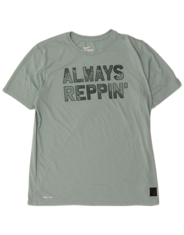 Nike Herren Dri Fit Graphic T-Shirt Top Große grüne Baumwolle