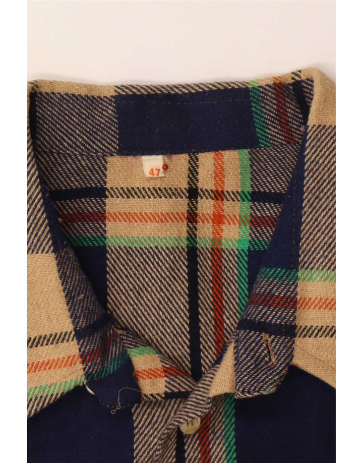 Vintage Herren Flanellhemd Größe 47 2XL Mehrfarbig kariert