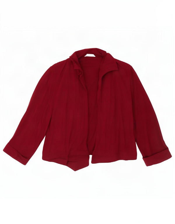Marks & Spencer Damen Crop Cardigan mit 3/4-Ärmeln, Gr. 18, XL, Burgunderrot