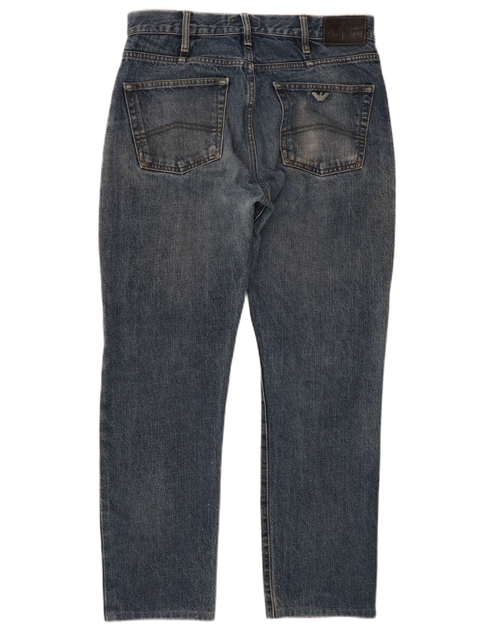 Armani Herren Straight Jeans W34 L28 Marineblaue Baumwolle