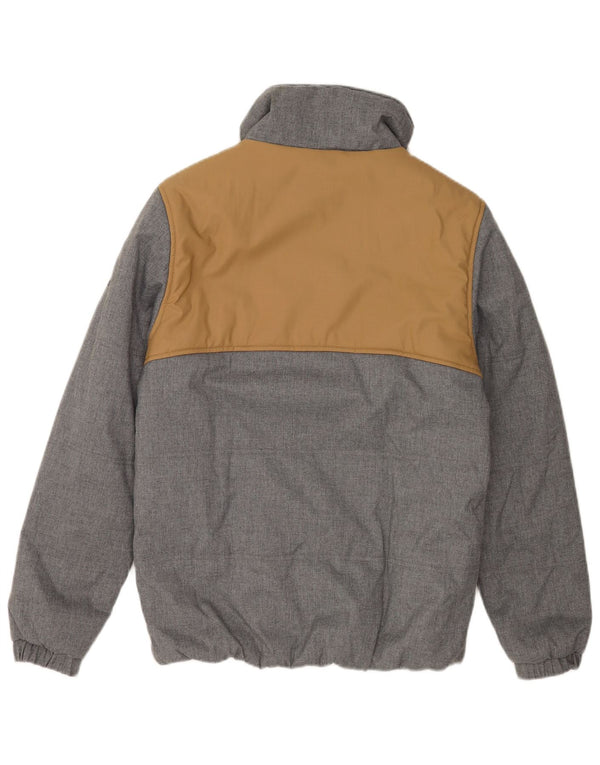 Adidas Herren Wattierte Jacke UK 36 Small Grau Colourblock Polyester