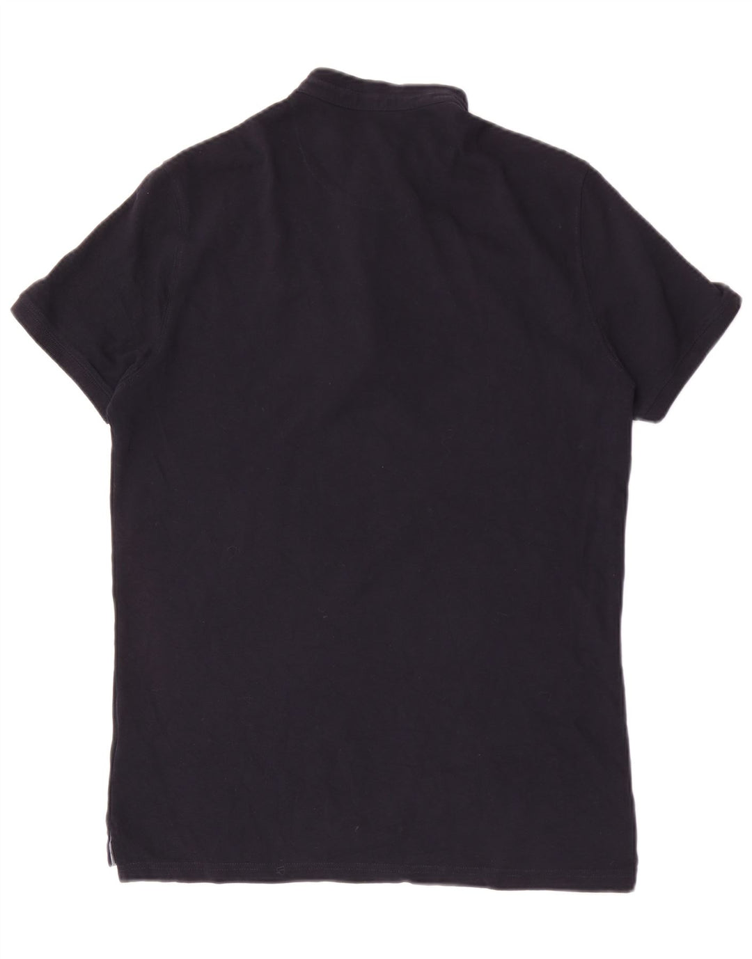 MASSIMO DUTTI Herren-Poloshirt, mittelmarineblaue Baumwolle