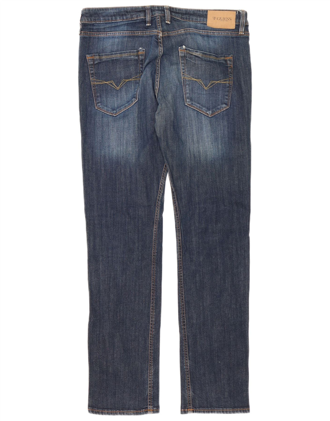 Guess Herren Slim Jeans W34 L34 Marineblaue Baumwolle