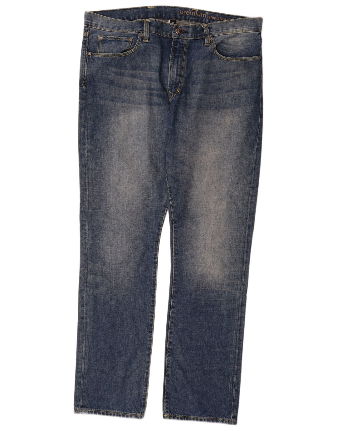 Gap Herren Premium Slim Straight Jeans W36 L32 Blaue Baumwolle